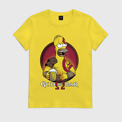 Футболка хлопковая женская Homer god of bar, цвет: желтый