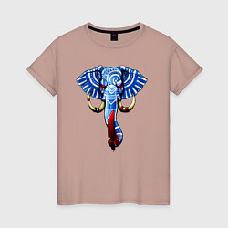 Женская футболка Слон с тесаком