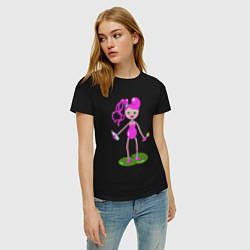 Футболка хлопковая женская Популярная мама, цвет: черный — фото 2