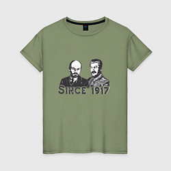 Женская футболка Ленин и Сталин Революция 1917
