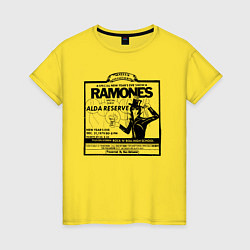 Футболка хлопковая женская Live at the Palladium, NY - Ramones, цвет: желтый
