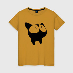 Женская футболка Глазастый котик Big - eyed cat