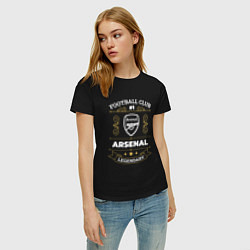 Футболка хлопковая женская Arsenal: Football Club Number 1, цвет: черный — фото 2