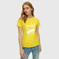 Футболка хлопковая женская Draw white logo - Ant, цвет: желтый — фото 2