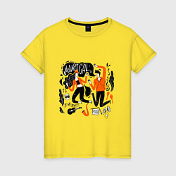Футболка хлопковая женская MUSICAL, цвет: желтый