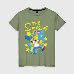 Женская футболка The SimpsonsСемейка Симпсонов