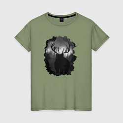 Женская футболка Медведь с рогами