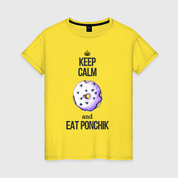 Женская футболка Keep calm and eat ponchik