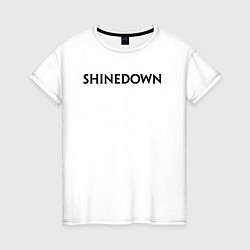 Футболка хлопковая женская Shinedown лого, цвет: белый