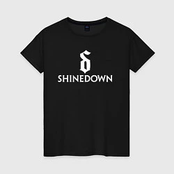 Футболка хлопковая женская Shinedown логотип с эмблемой, цвет: черный