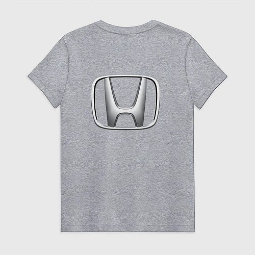 Женская футболка HONDA ХОНДА LOGO спина / Меланж – фото 2