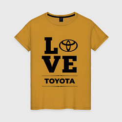 Футболка хлопковая женская Toyota Love Classic, цвет: горчичный