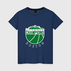 Футболка хлопковая женская Champions - Boston, цвет: тёмно-синий