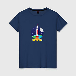 Женская футболка Ракета в космосе