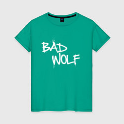 Футболка хлопковая женская Bad Wolf злой волк, цвет: зеленый