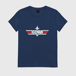 Футболка хлопковая женская Iceman top gan, цвет: тёмно-синий