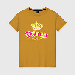 Футболка хлопковая женская Моя Принцесса The Princcess, цвет: горчичный