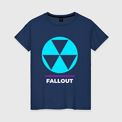 Женская футболка Символ Fallout в неоновых цветах