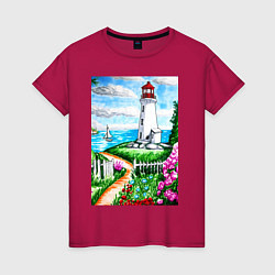 Женская футболка Маяк на берегу