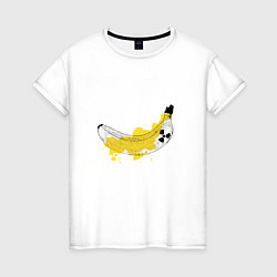 Футболка хлопковая женская Радиоактивный Банан Калий-40, цвет: белый