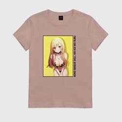 Футболка хлопковая женская Фарфоровая кукла влюбилась - Марин, цвет: пыльно-розовый