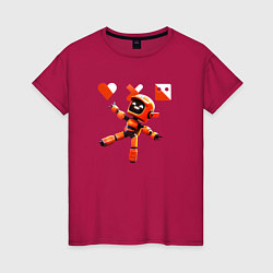 Женская футболка Love death and robots оранжевый робот