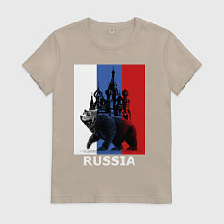 Женская футболка Медведь и кремль