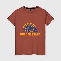 Футболка хлопковая женская Golden State Basketball, цвет: кирпичный