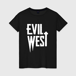 Женская футболка Evil west logo