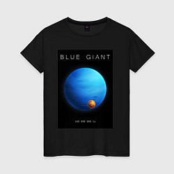 Футболка хлопковая женская Blue Giant Голубой Гигант Space collections, цвет: черный