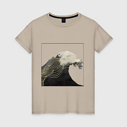 Женская футболка Большая Волна Хокусай Узор
