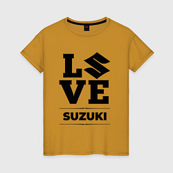 Футболка хлопковая женская Suzuki Love Classic, цвет: горчичный