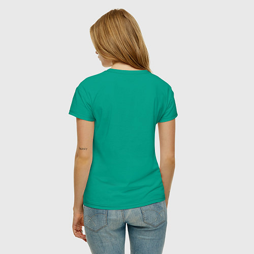 Женская футболка Череп Тираннозавра Космос / Зеленый – фото 4
