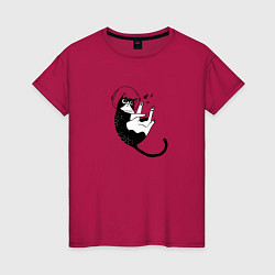 Женская футболка Космо-кот и рыбки