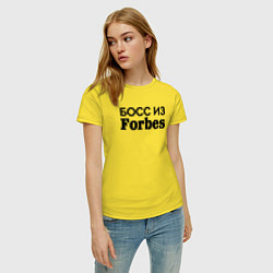 Футболка хлопковая женская Босс из Forbes, цвет: желтый — фото 2