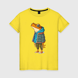 Женская футболка Оранжевая лягуха