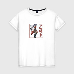 Футболка хлопковая женская Опасная Акацуки Log Horizon, цвет: белый