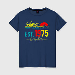 Футболка хлопковая женская Vintage est 1975 Limited Edition, цвет: тёмно-синий