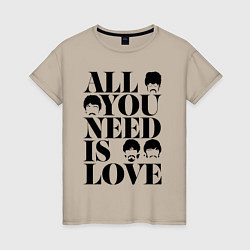 Женская футболка ALL YOU NEED IS LOVE THE BEATLES