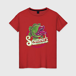 Футболка хлопковая женская Seymours Organic Plant Food, цвет: красный