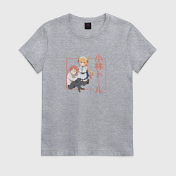 Женская футболка ТОРУ И КОБАЯСИ Дракорничная госпожи Кобаяси