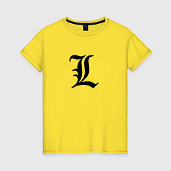 Женская футболка Японский логотип буквы Л минимализм