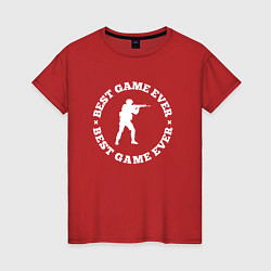 Женская футболка Символ Counter Strike и круглая надпись Best Game