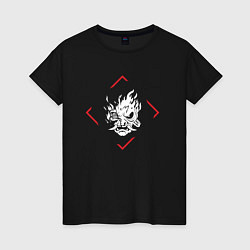 Женская футболка Символ Cyberpunk 2077 в красном ромбе