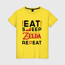 Женская футболка Надпись: Eat Sleep Zelda Repeat