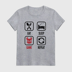 Женская футболка Eat Sleep Free Fire Repeat