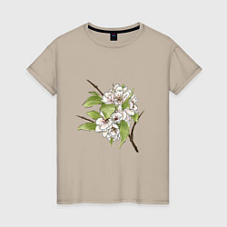 Женская футболка Нежные цветы на веточке