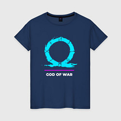 Женская футболка Символ God of War в неоновых цветах