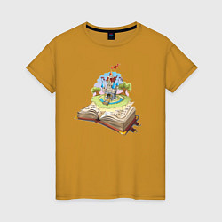 Женская футболка Книжный замок
