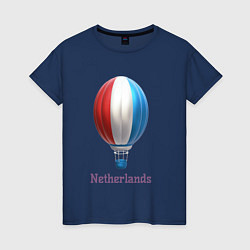 Женская футболка 3d aerostat Netherlands flag